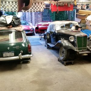 Back of the GT and my first (now sold) MG TD